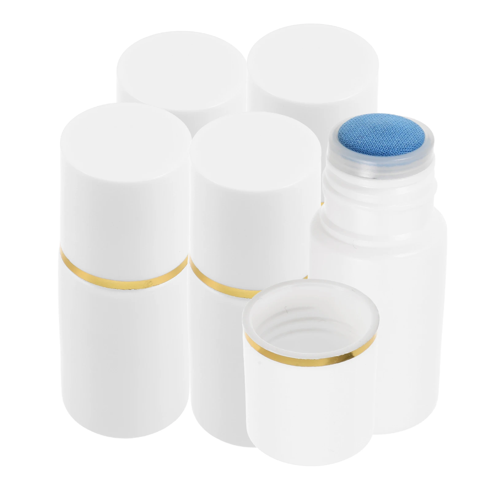 

5Pcs Liquid Applicator Bottles 20Ml Refillable Sponge Head Dauber Containers White Cap for Essential Oil Hair Care