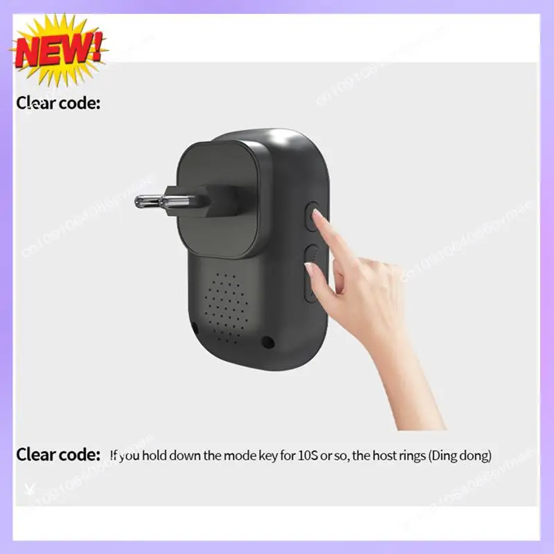 

T24C Беспроводной дверной звонок Водонепроницаемый умный дверной звонок Домашний дверной звонок Интеллектуальный 4-уровневый регулятор громкости 32 песни Дверной звонок