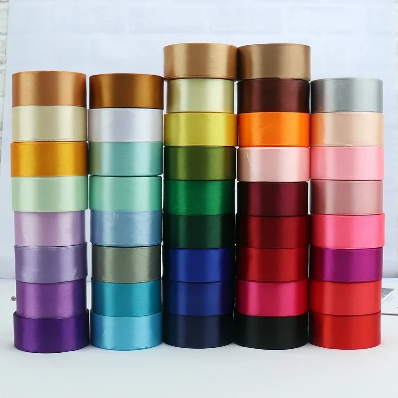 

40mm Satin Ribbons Christmas Halloween Birthday Party Wedding Decoration Gift Baking Flower Wrapping DIY Crafts Bows Tape