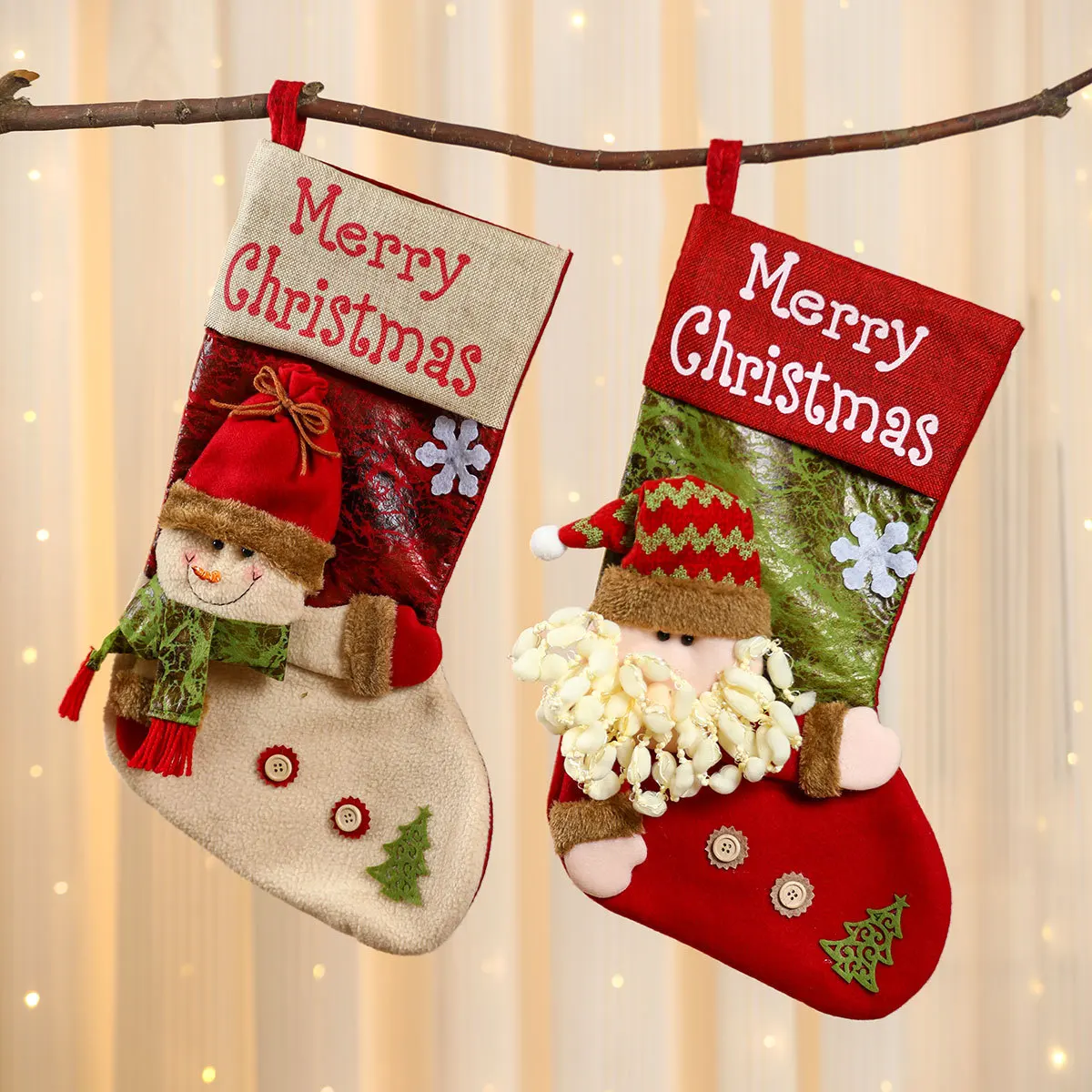 Extra Large Christmas Stockings Socks Merry Christmas Party Favors Stockings for Xmas Decoration Hanging Stockings Christmas Tre