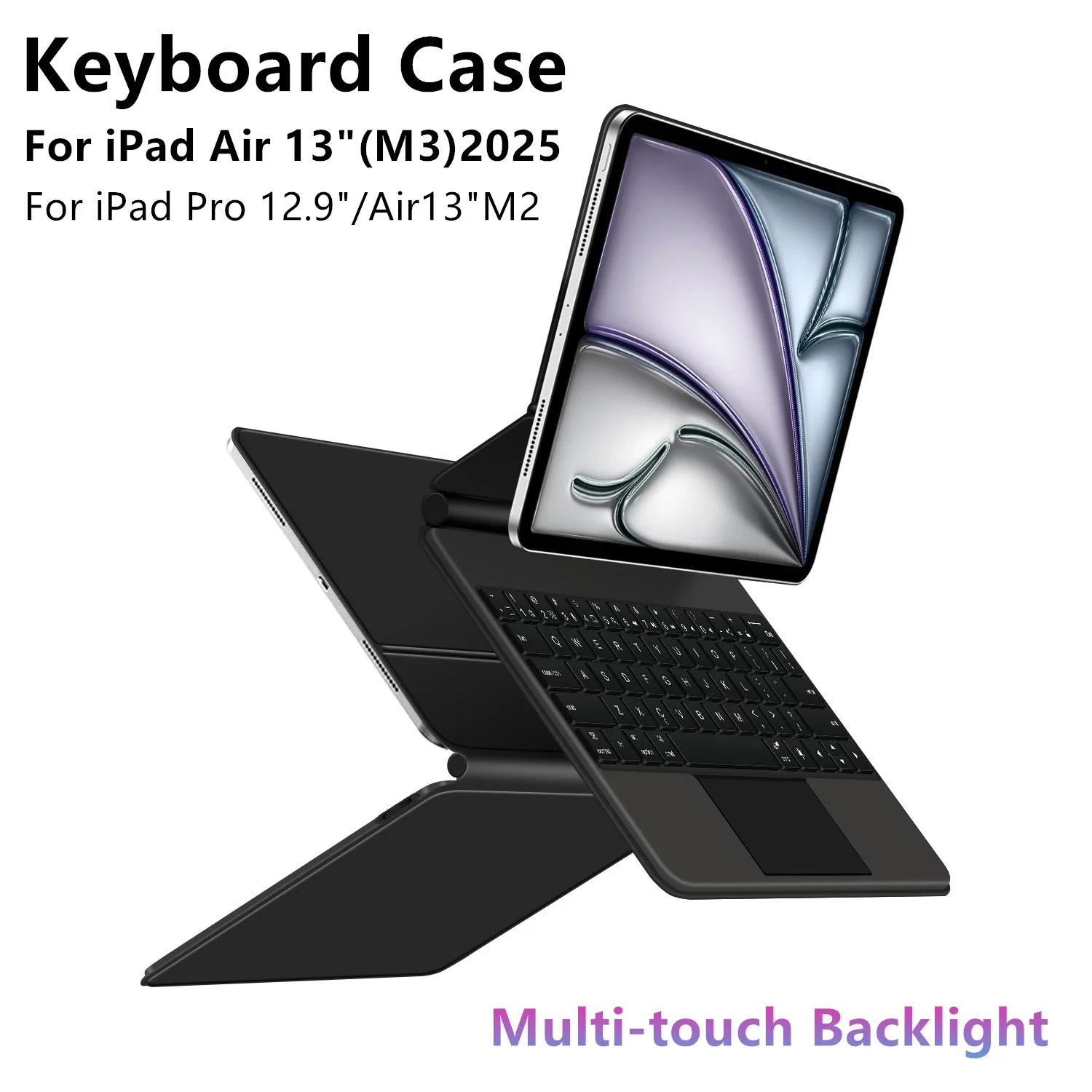 

Tablet Magic Keyboard for IPad Air 13 Inch M3 2025 M2 2024 Case Pro 12.9 Air M3 Smart Folio Leather Cover Multi-touch Backlight