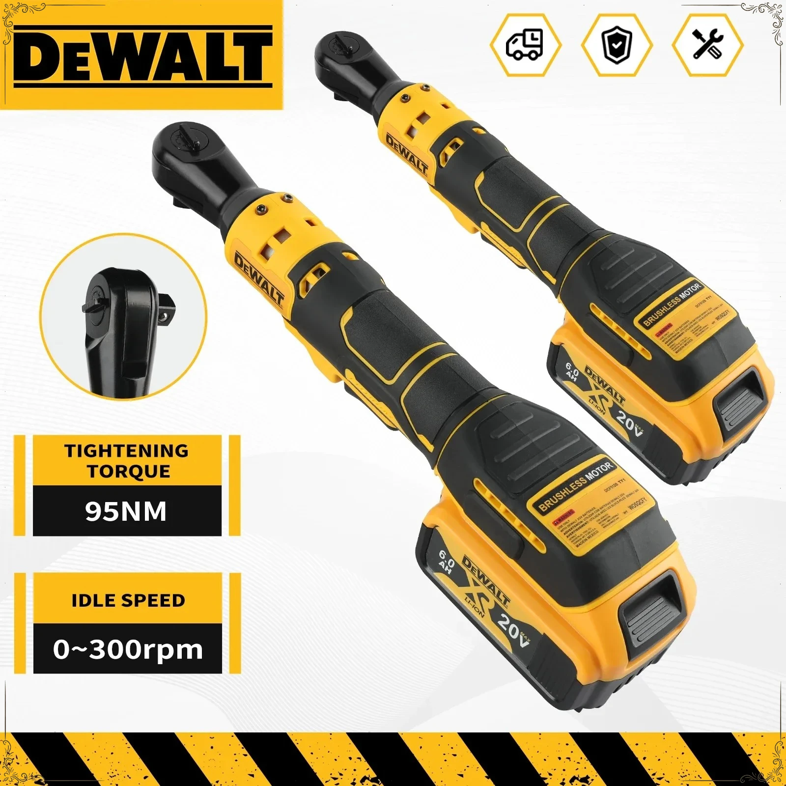 Dewalt Bürstenloser Winkelschrauber DCF512 Kabelloser Multifunktions-Schraubendreher mit Variabler Geschwindigkeit LED-Elektrowerkzeug