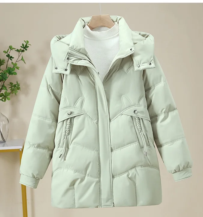 

Parkas Womens Informales Autumn Blend Down Wadded Tied Drawstring Standneck Regular Streetwear Urban Modern Unique Chic Graceful