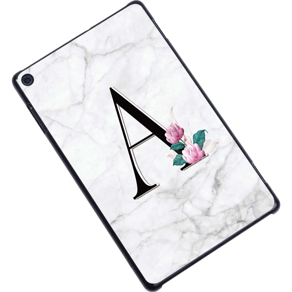 Lightweight Hard Shell Case Cover for Fire 7/HD 8/ HD 10 with Alexa Tablet White Marble Protective Shell +Pen