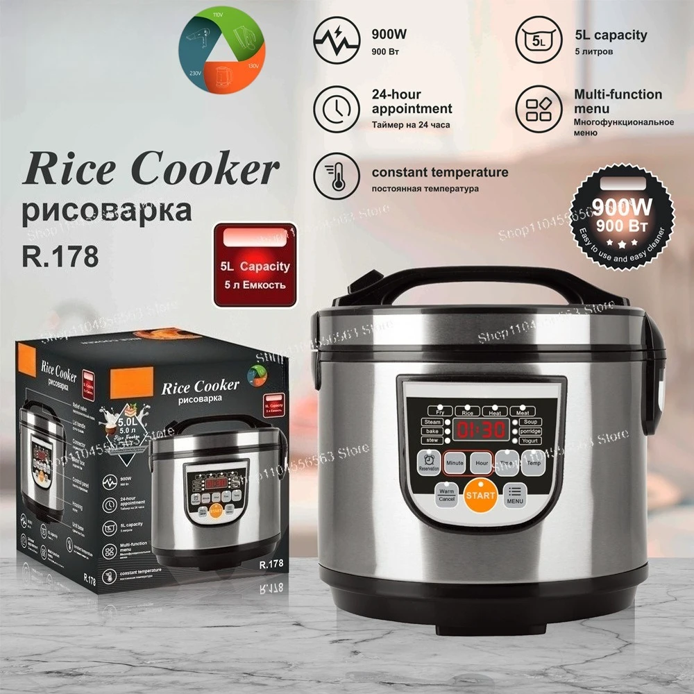 5L Smart Multi-Cooker, Large Capacity Electric Rice Pot for Cross-Border Sale