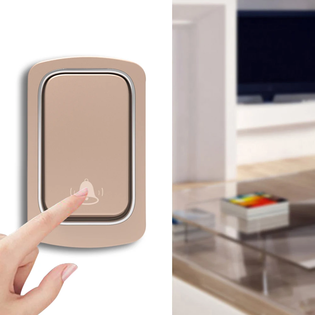 Self Powered Wasserdichte Drahtlose Türklingel Ohne Batterie Türklingel für Home Outdoor Ring Chime Türklingel Fernbedienung Empfänger Glocke