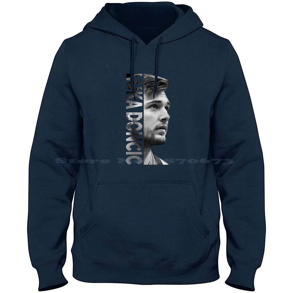 Luka Doncic-Black / White 100% Cotton Hoodie T Shirt Luka Doncic Euroleauge Basketball Player Dirk Nowitzki Mavs Slovenia