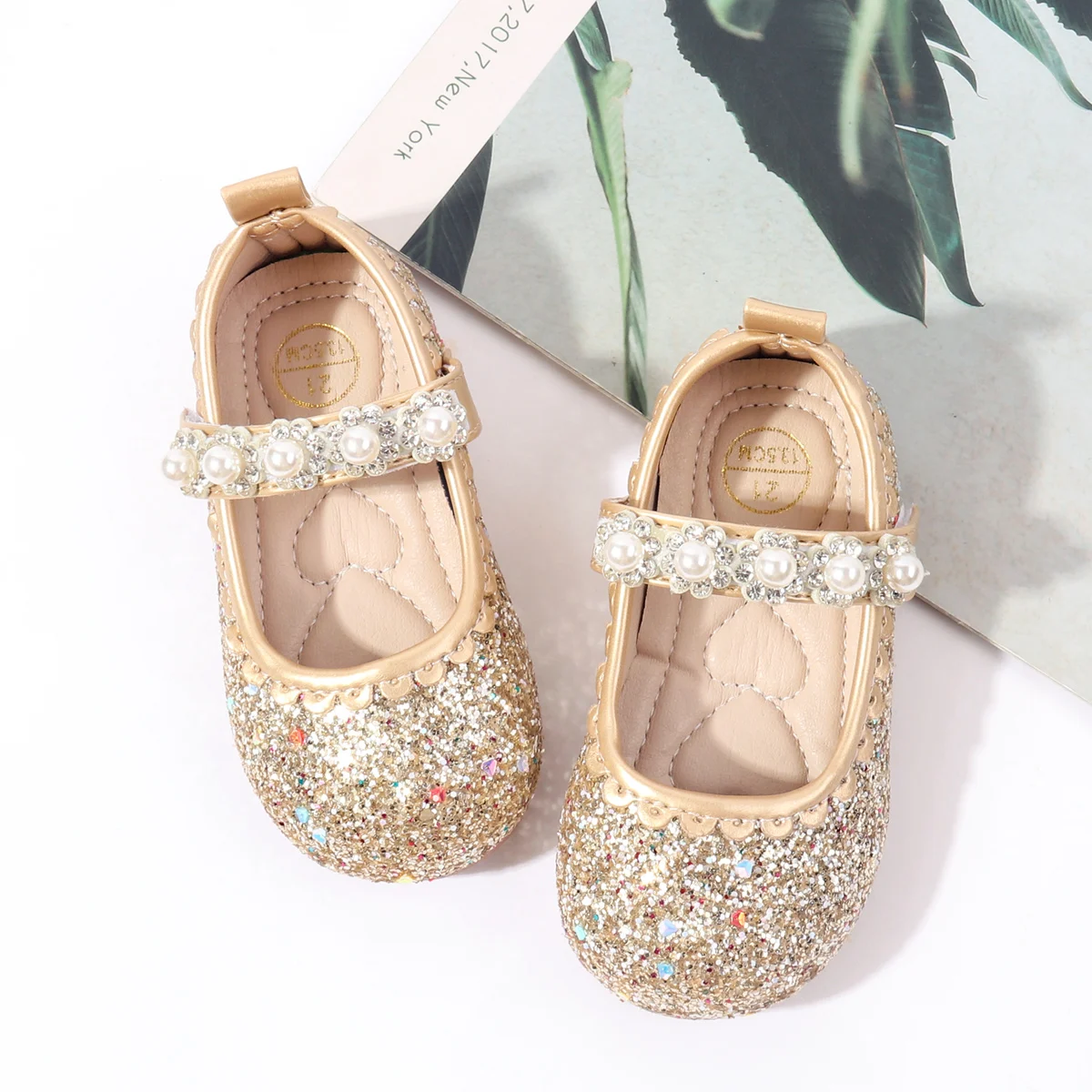 2025 Spring Autumn Baby Girls First Walking Indoor Outdoor Princess Shoes For 0-3Y Baby Girls Toddler Shoes With Sequin Design