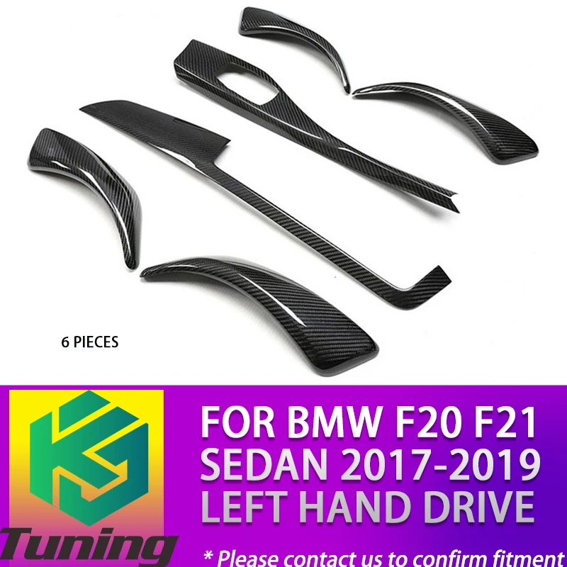 Add on Real Carbon Fiber Interior Trim Covers for BMW 1 Series F20 F21 4Door Sedan 2017 2018 2019 Left Hand Drive Only 6PCS