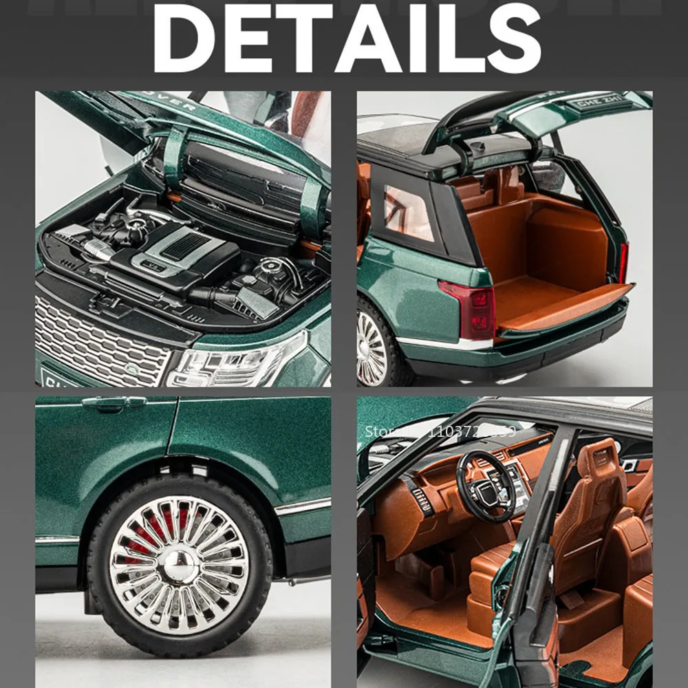 1:24 رينج روفر SV2022 نماذج لعبة السيارة سبيكة دييكاست أبواب ضوء الصوت مفتوحة التراجع امتصاص الصدمات ألعاب السيارات هدايا الاطفال