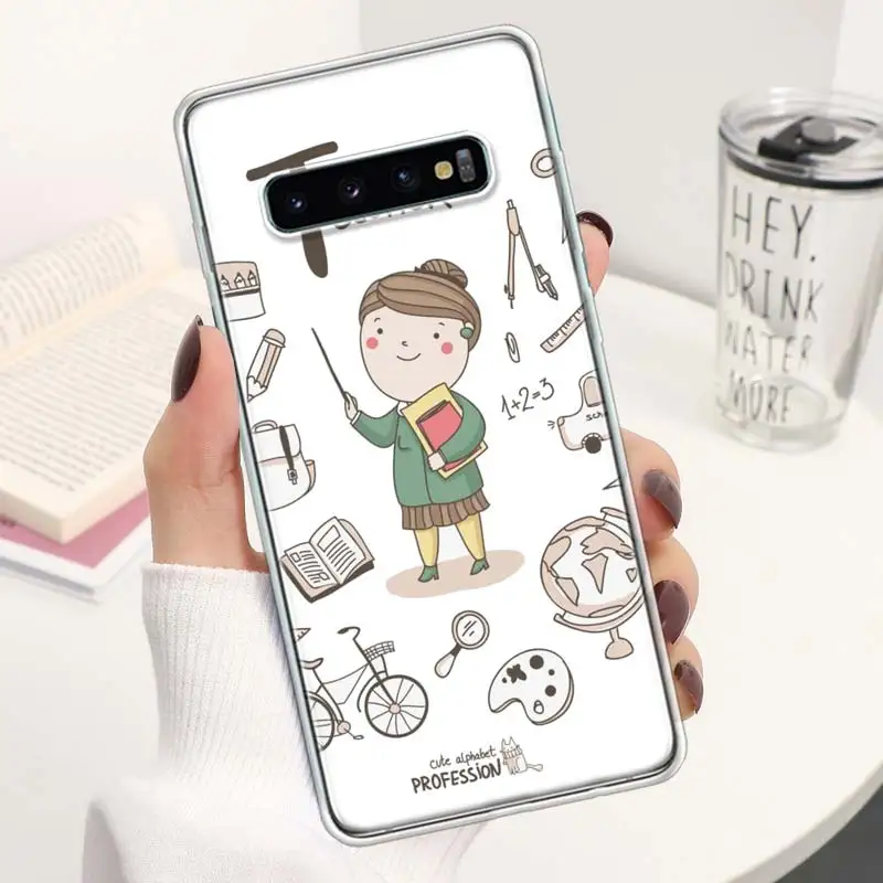 Cute Profession Teacher Doctor Phone Case For Samsung Galaxy M12 M21 M30S M31 M32 M51 M52 Note 8 9 10 20 J4 J6 Plus J8 Soft Sili