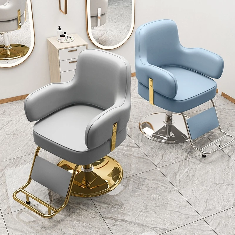 High-End Leather Barber Salon Chair with Adjustable Height & Reclining Features Modern Design China Origin