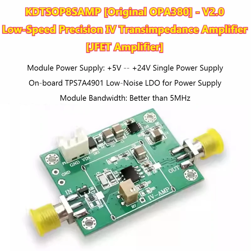 OPA380 Transimpedance Amplifier IV High Speed APD\ PIN Photoelectric Detection TIA Amplifier, Single Supply Transimpedance