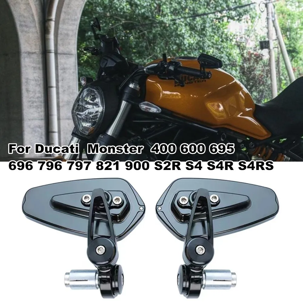 For Ducati Monster 400 600 695 696 796 797 821 900 S2R S4 S4R Motorcycle Left Right Side Handlebar End Mirror Rotation Sports