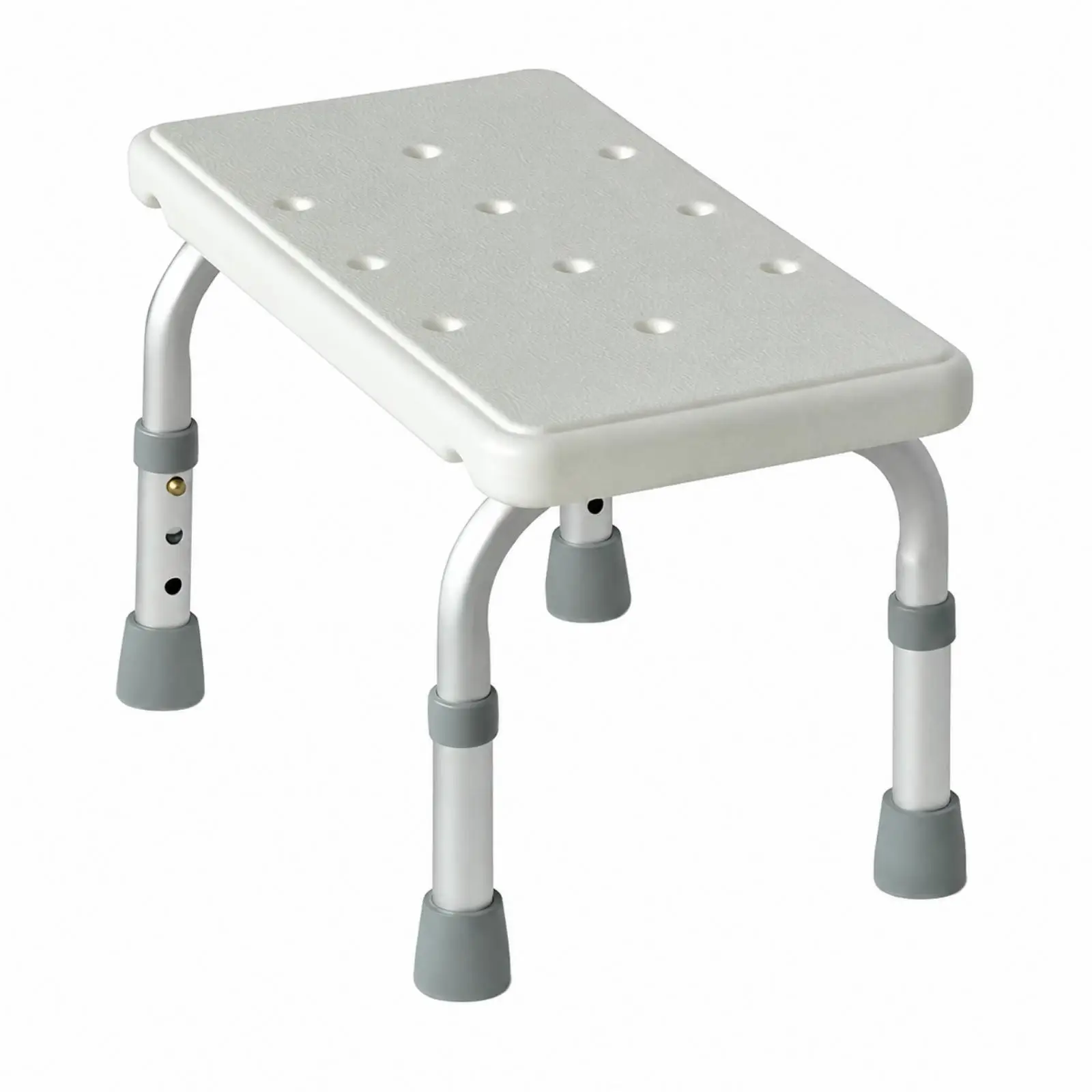 Height Adjustable Bath Seat with Drainage Openings for Senior Disabled User Shower Stool for Bathroom Use