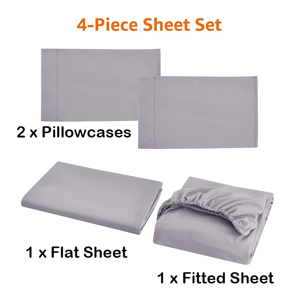 Bed linen Fitted set cover full comforter sets mattress double Bedding sheets with pillows case Twin Full Queen King Size Solid