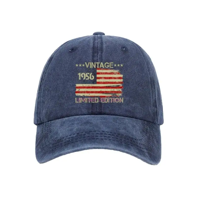 49ME Relaxed Baseball Cap with Flag Print and Adjustable Rear Strap