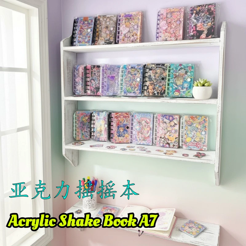 

Acrylic Shake Book A7 Classic Shorthand Diary Handbook Loose-leaf Book Student Stationery Sticker Friends Kawaii Collection Gift