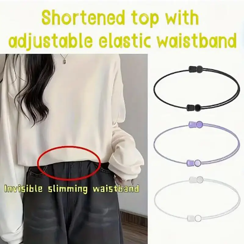 

3pcs Tie Rope Women Straightening Rope Flat Belt Rope Ladies' Top T-Shirt Dress Waist Rope DIY Clothing Accessories