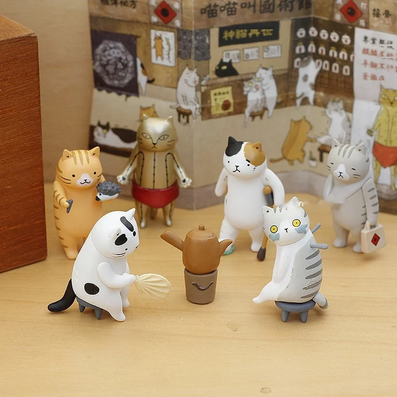 

Традиционная китайская медицина с изображением кошки, иглоукалывание, зал боевых искусств, слепая коробка, исцеление, эмоциональная мини-фигурка, подарки на день рождения