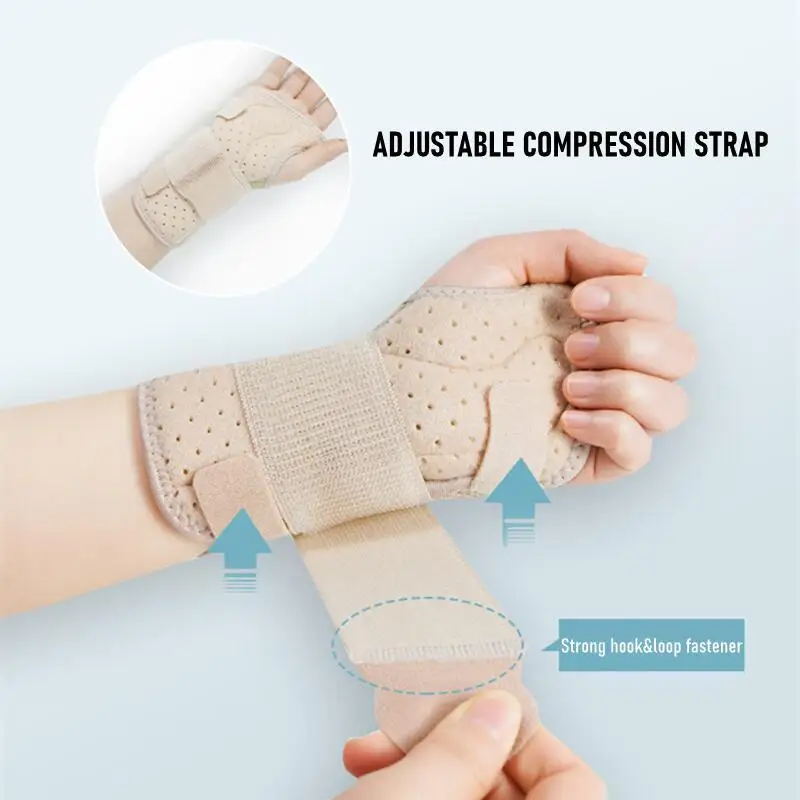 Splints Wrist Support Wraps Carpal Tunnel Hand Wrist Brace Protector Compression Adjustable Wristband Strap for Fitness Gym Pain