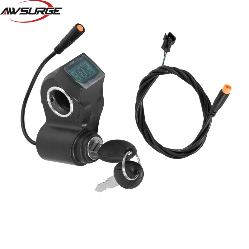 Electric Scooter Digital Display Ignition Lock Voltmeter Power Key Switch With 3‑Pin Wire For Kugoo M4 Kugoo Kirin G2 Pro