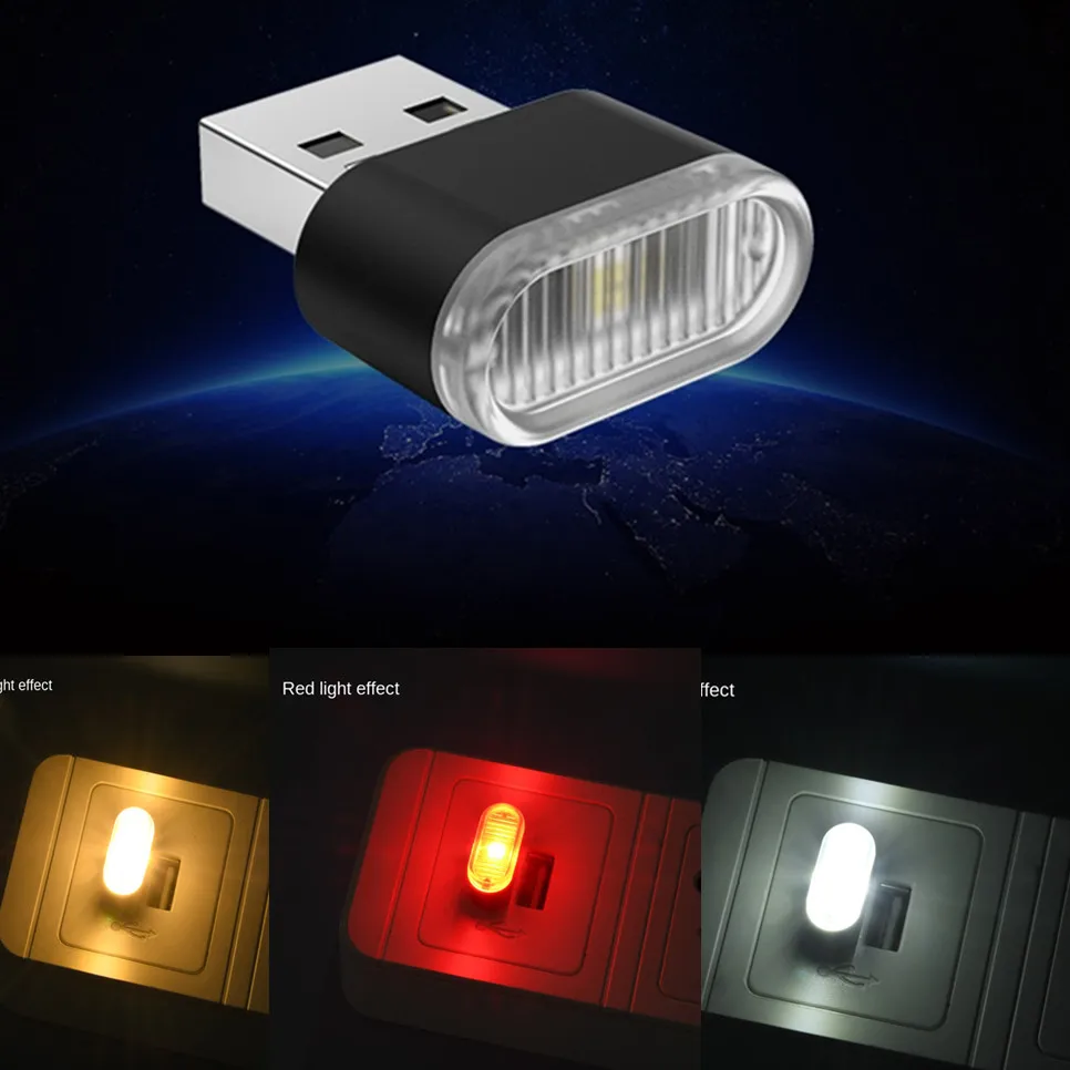 

7Colors LED Car Interior Roof Neon Coloful USB Light Car Atmosphere Lamp Decoration Emergency Light Plug Home Bedroom Party