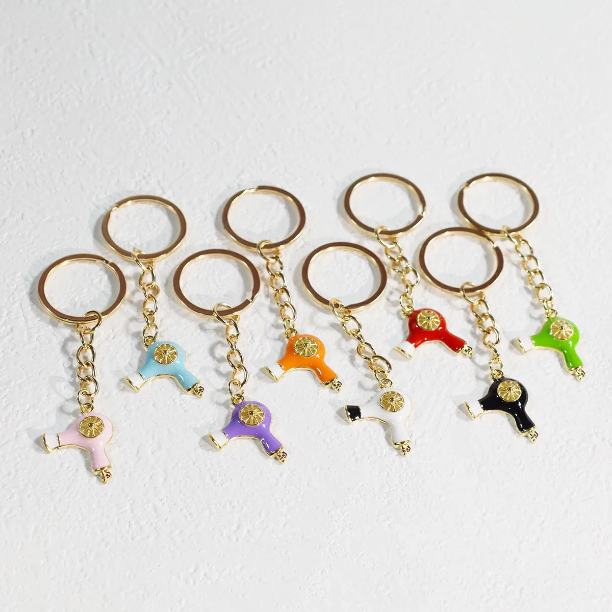 Simulation Funny Keychain Miniature Hairdryer Pendant Key Ring Festival Gift Accessories Same Gender Couple Keychain