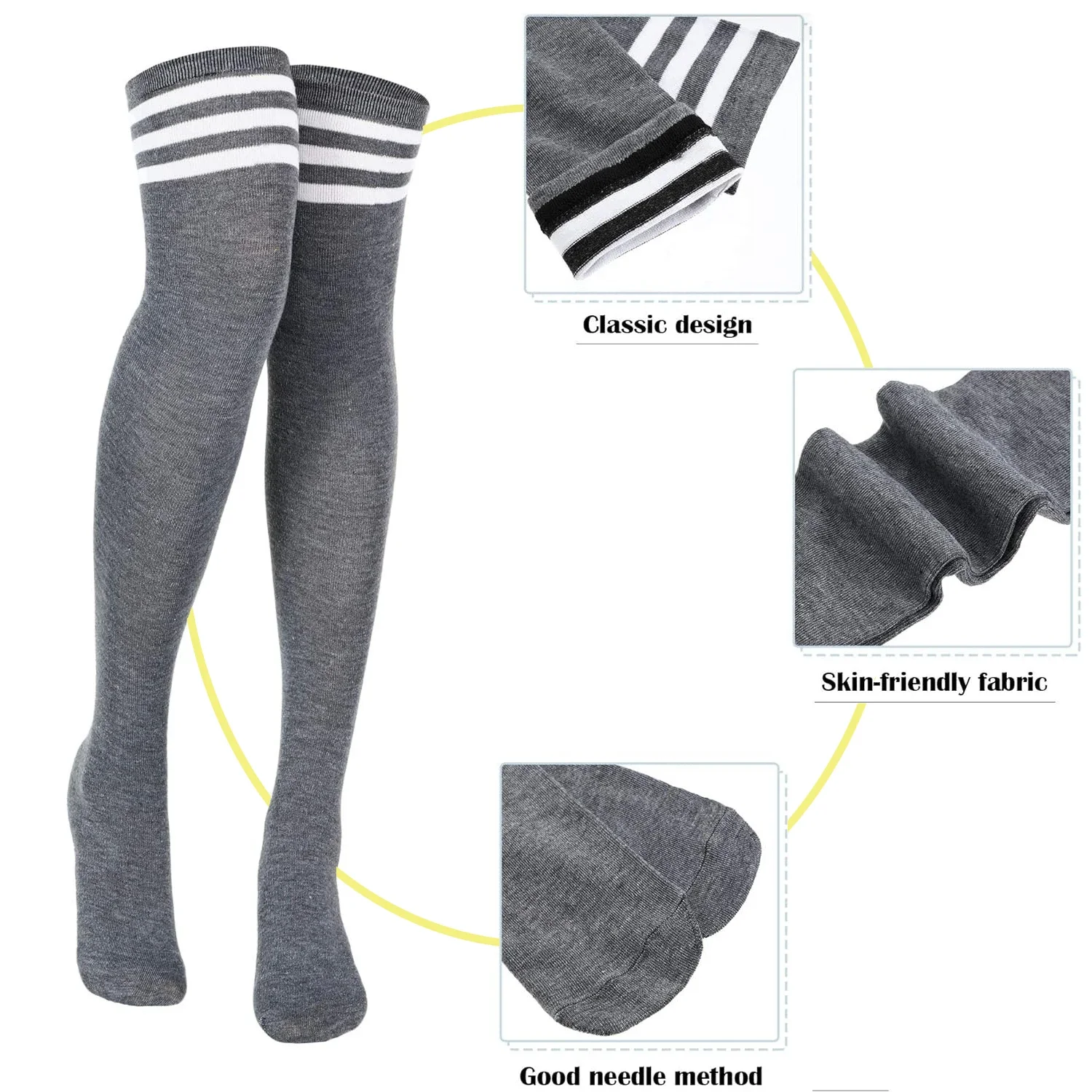 1 Pairs Over Knee Thigh Socks，High Warm Stocking Women Boot Sock Leg Warmer High Socks for Daily Wear, Cosplay Warmer High Socks