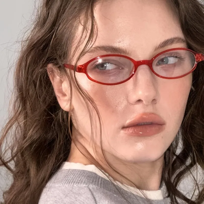 نظارات بإطار صغير بيضاوي Y2K على الطراز القديم للسيدات، إكسسوارات عصرية للتنقل