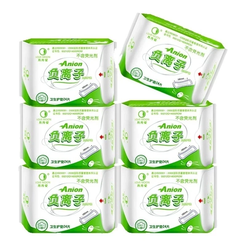 Love Moon Anion Sanitary Napkin Slipeinlage Anion Pads Feminine Hygiene Anion Pads Ladies Sanitary Pads 6 Packs 144 Pieces