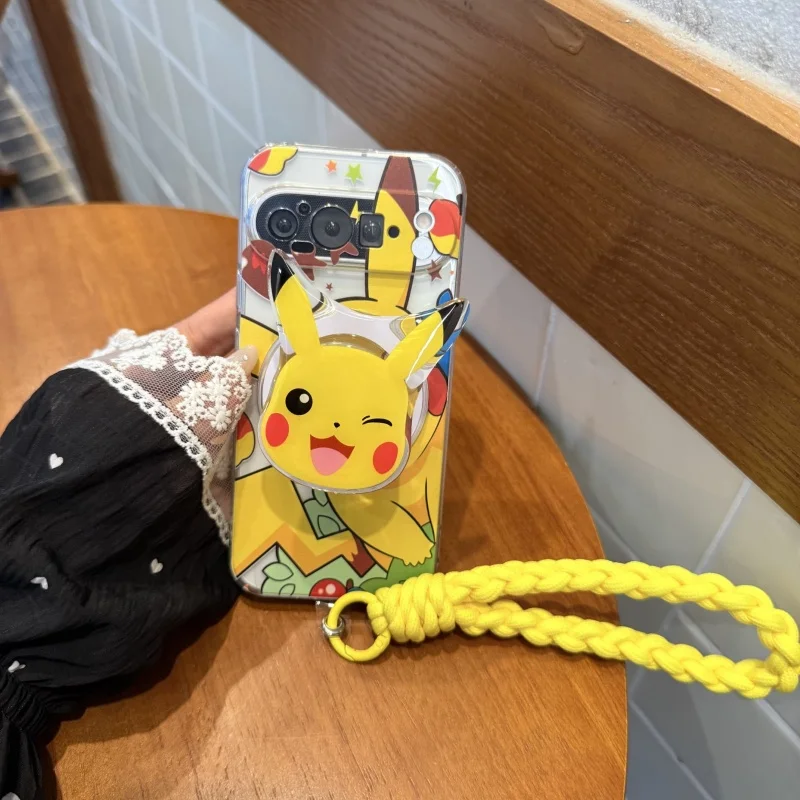 

3D Anime Cute P-Pokemon Gengar Magsafe Wireless Charge Case For Google Pixel 9 10 pro XL 10Pro 9ProXL P-Pokemon Magnetic Holder