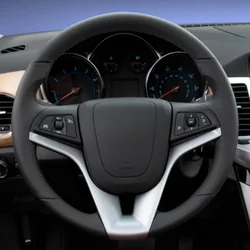 Car Steering Wheel Cover DIY Microfiber Leather For Chevrolet Cruze Hatchback Sedan 2009-2014 Aveo 2011-2014 Auto Accessories