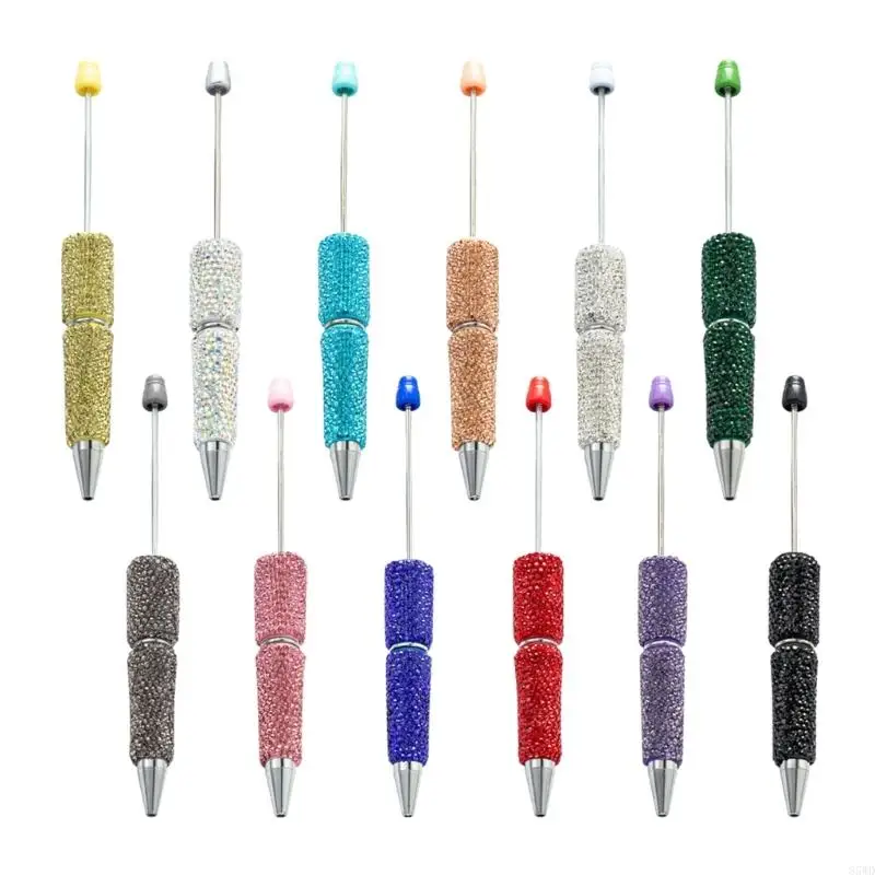 85WD 4 Pcs Beadable Ballpoint Pen Bead Pen Smooth Writing Pen Rhinestones Pen 1.0mm Stationery Pen Rollerball Pen