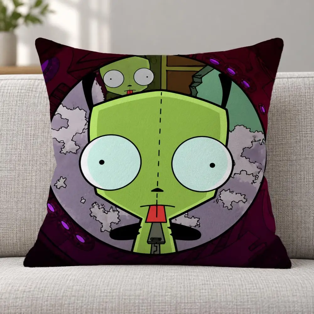Cartoon Invader I-Invader Zim Cushion Cover Soft Plush Decorative Sofa Bedroom Living Room Car Dorm Home Decor Gift