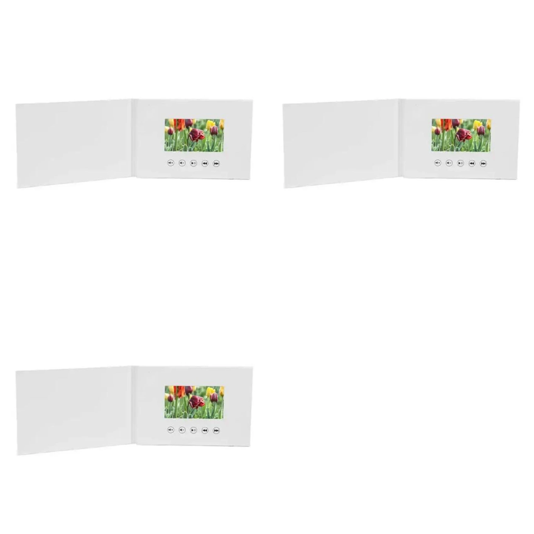 HJ-3Pcs 4.3 بوصة بطاقة كتاب الفيديو 4GB Lcd دعوة هدية الموسيقى بطاقة المعايدة تحميل الفيديو الزفاف دعوة الإطار الرقمي