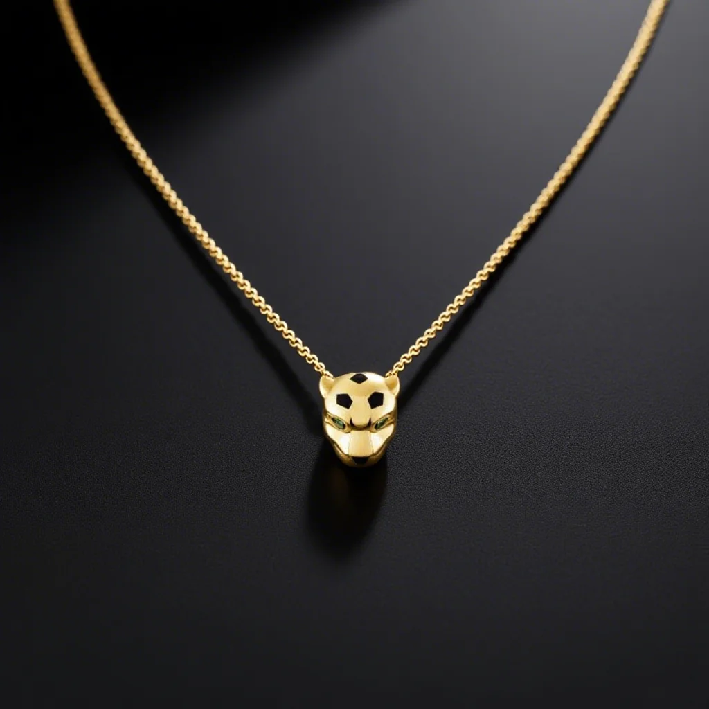 

Trendy boutique s925 gold leopard necklace pendant, women's creative Valentine's Day gift, street party, light luxury jewelry