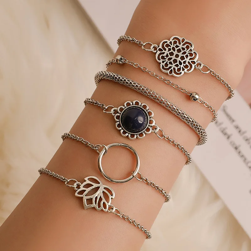 

New Bohemian Handmade Weave Shell Charm Bracelet Sets for Women Beads Link Chain Tassel Bracelets Fashion Jewelry Christmas Gift
