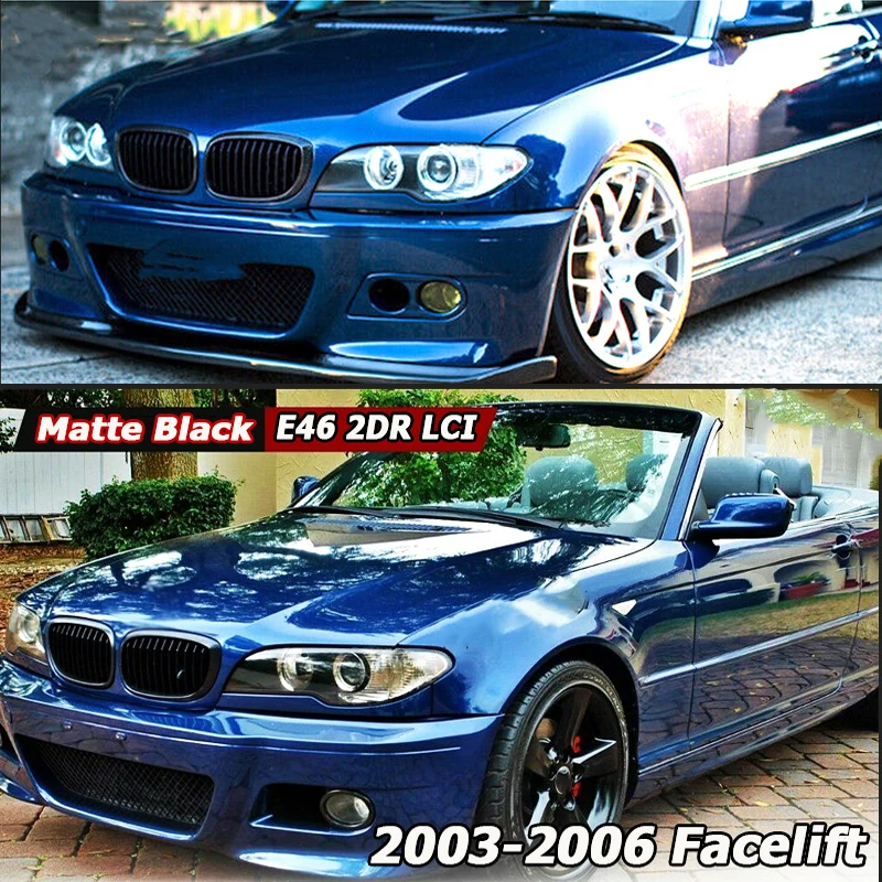 Magickit Front Bumper Kidney Racing Grille 51137064317,51137064318 For BMW 3Series E46 Coupe 325Ci 330Ci LCI 2003 2004 2005 2006