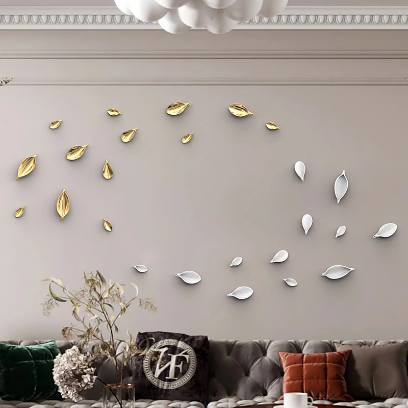 Modern Resin Abstract Leaf Wall Hanging Porch Decoration Irregular Art Leaf Wall Hanging Pendant Living Room Bedroom Decoration