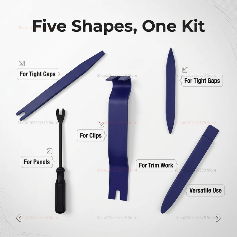 5 Pcs Car Trim Removal Tool Set Auto Fastener Remover Interior Panel Disassembly Kit Dashboard Door Panel Repair Tools for Cars