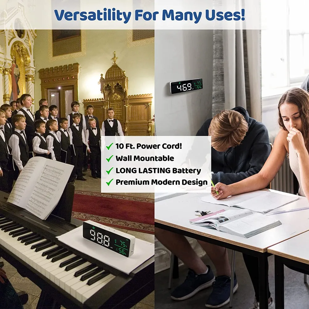 

AA50-3-In-1 Decibel Meter Sound Level Reader+Humidity & Temperature, Classroom Noise Meter,Decibel Reader Noise Decibel Meter