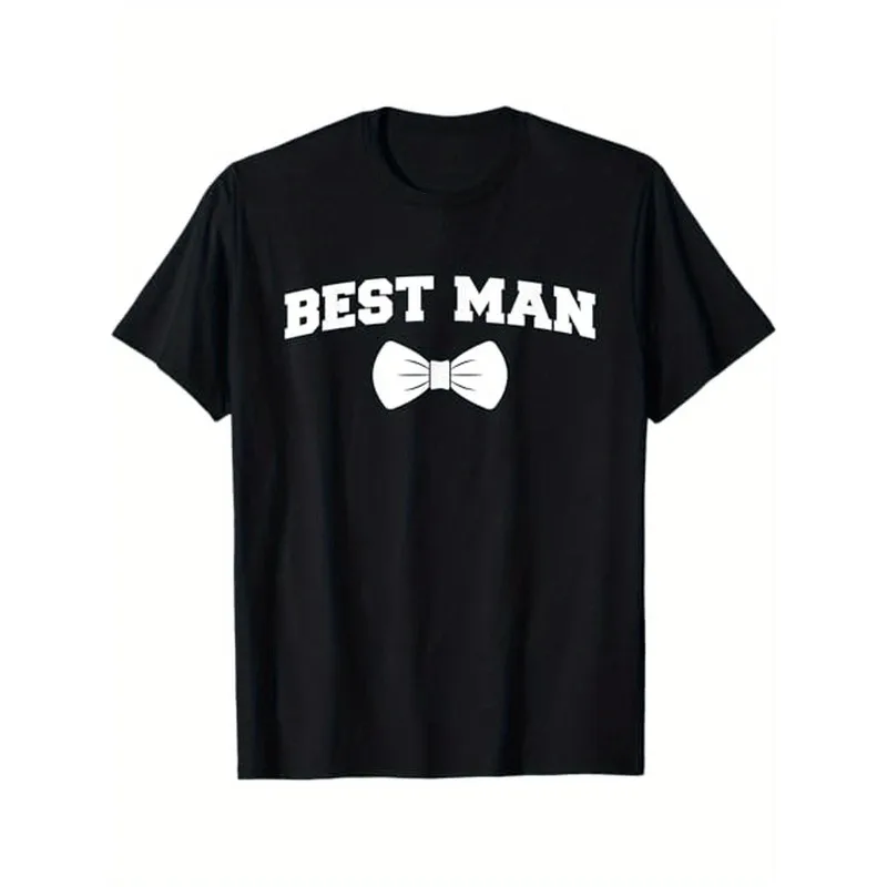 

Mens Best Man T Shirt Wedding Party Groomsman Tee Bachelor Party Outfit Funny Matching Group Shirts Gift Idea