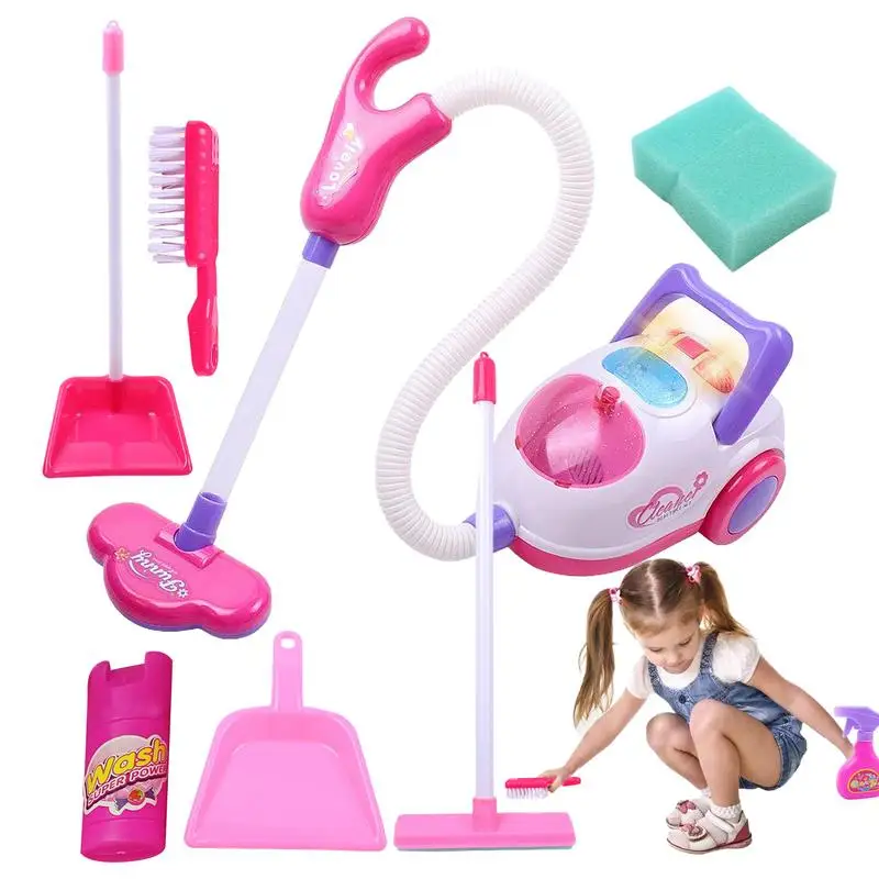 

Children's Simulation Cleaning Tools Play House Toys Vacuum Cleaner Mop Dustpan Cleaning Tool Set Toy Combination