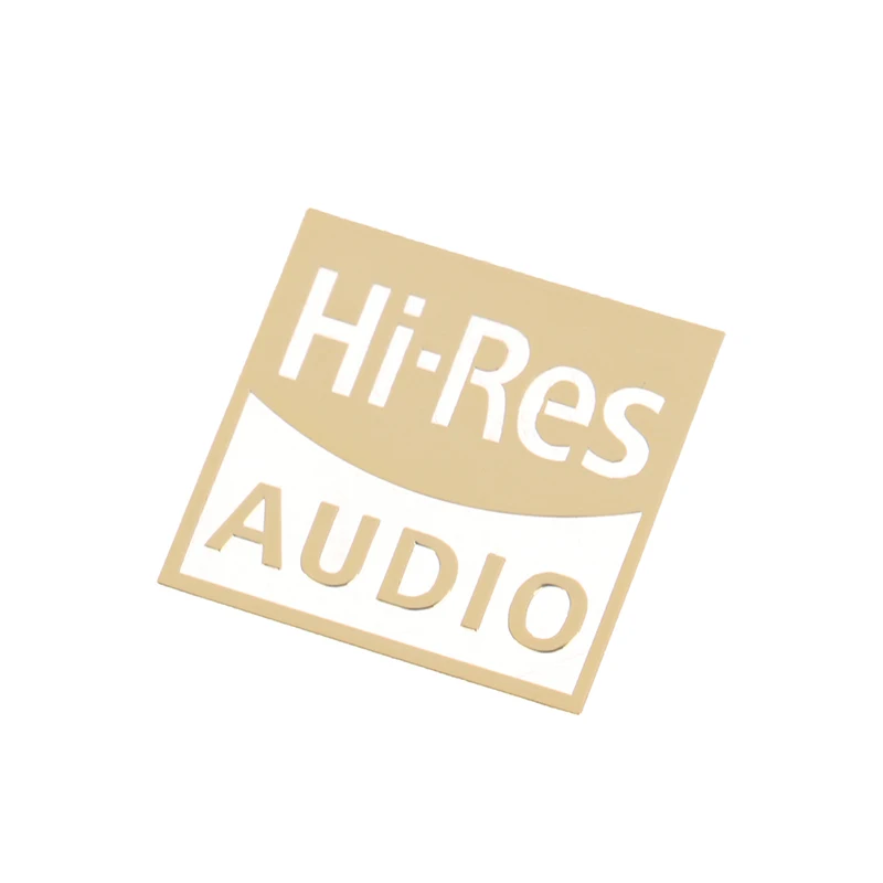 5PCS Hallo-res AUDIO Gold Standard Hohe-qualität Sound Zertifiziert Metall Aufkleber Kopfhörer Metall Aufkleber