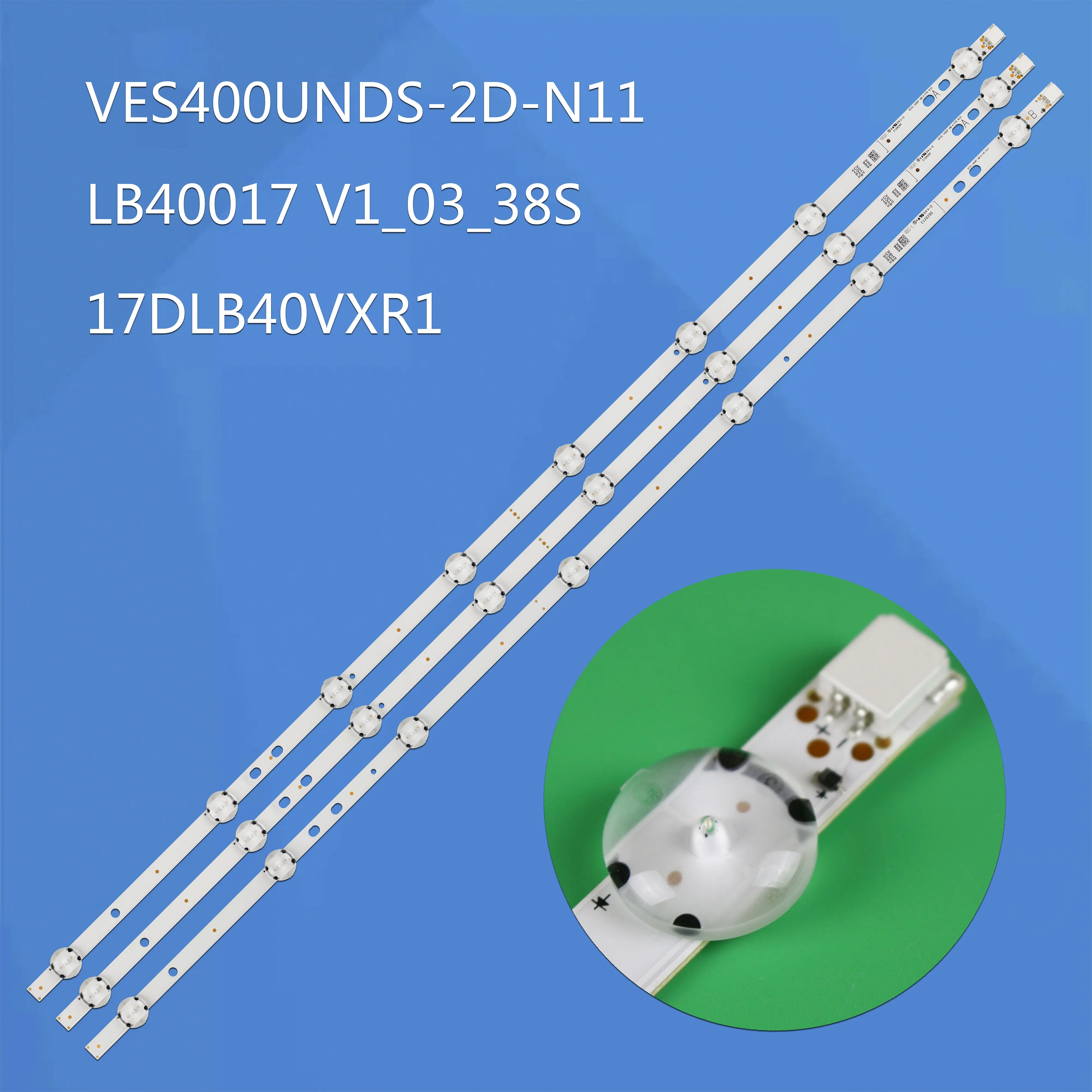 New 3 PCS LED backlight strip For Bush Vestel 40 inch VES400UNDS-2D-N11 VES400UNDS-2D-N12 VES400UNDS-2D-N14 LB40017 V0_05_38S
