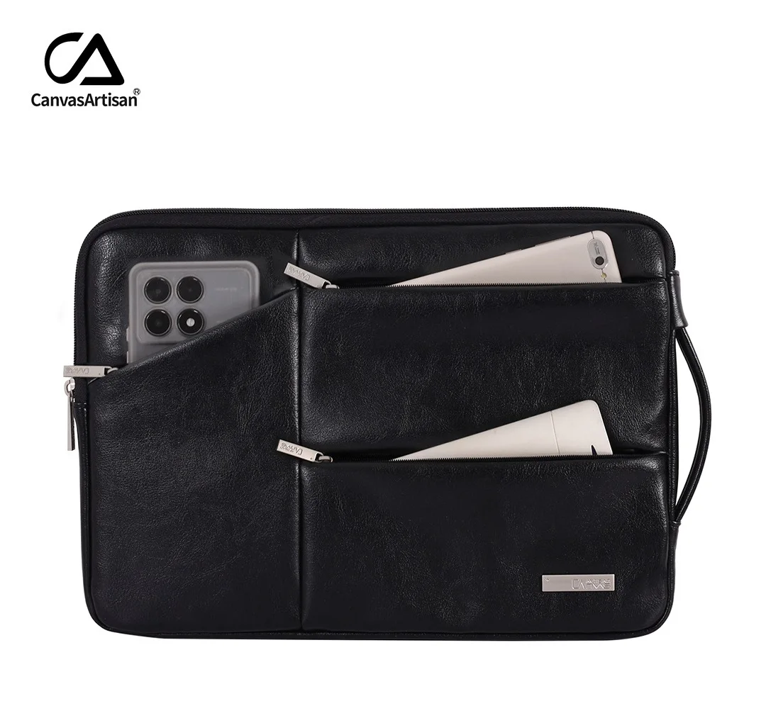 

Laptop Bag 13.3,14,15,16 Inch Handbag Sleeve Case For Macbook Air Pro M1,Man Lady PU Leather Notebook Compute Shockproof L48-78
