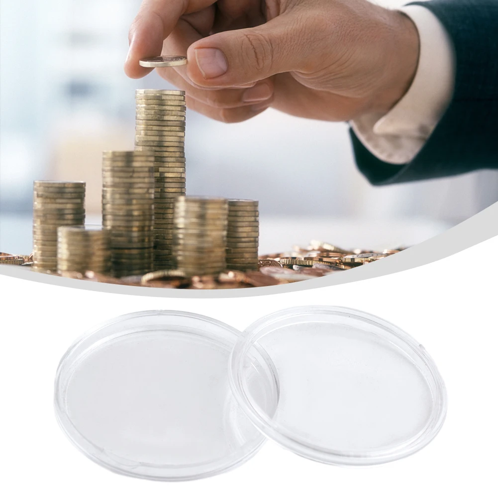 Convenient and Secure Coin Storage Solution, Plastic Round Coin Boxes, 41mm Inner Diameter, Prevents Oxidation