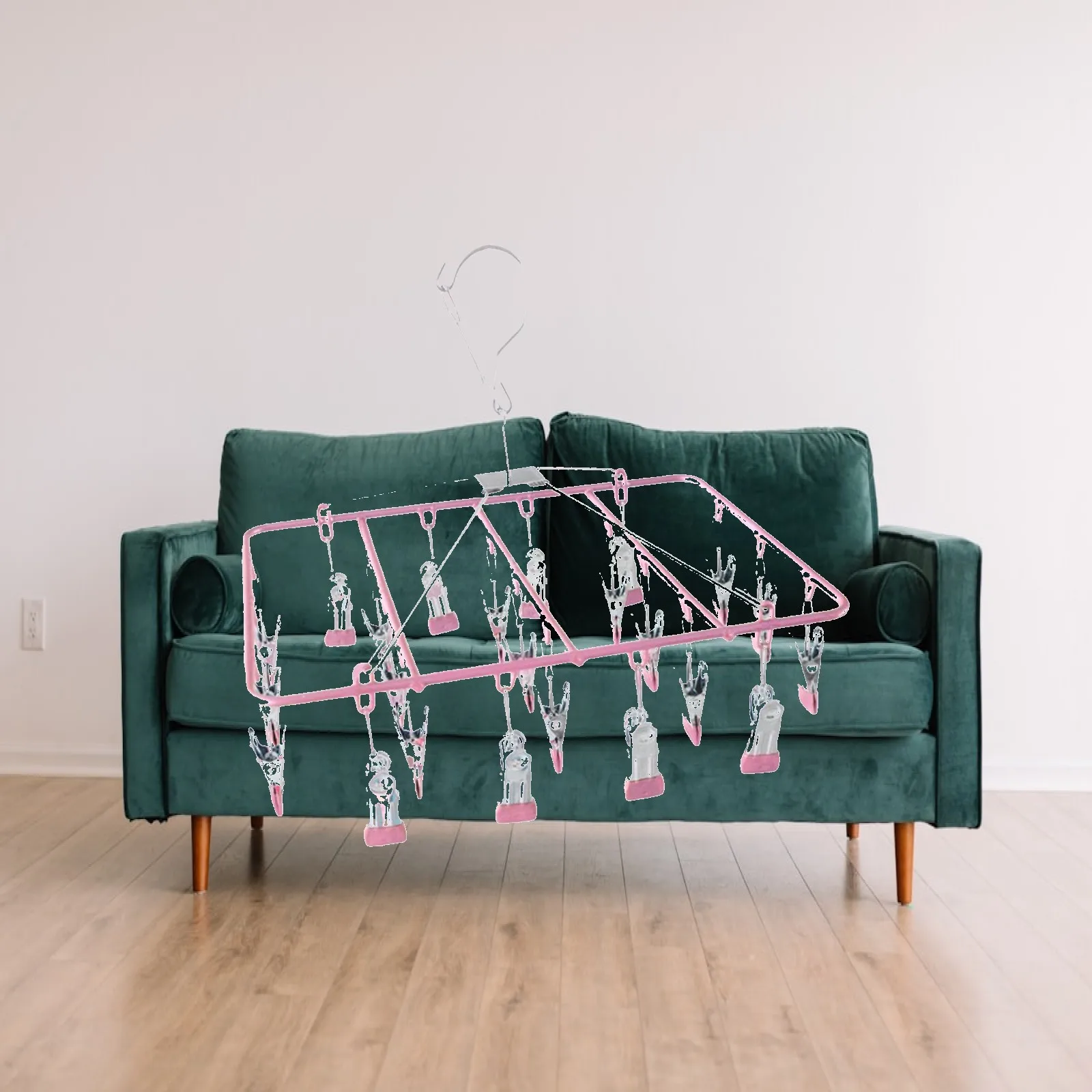 Clip and Drip Laundry Hanger with 360 Degree Rotation Compact Hanging Drying Rack for Apartments and Balcony