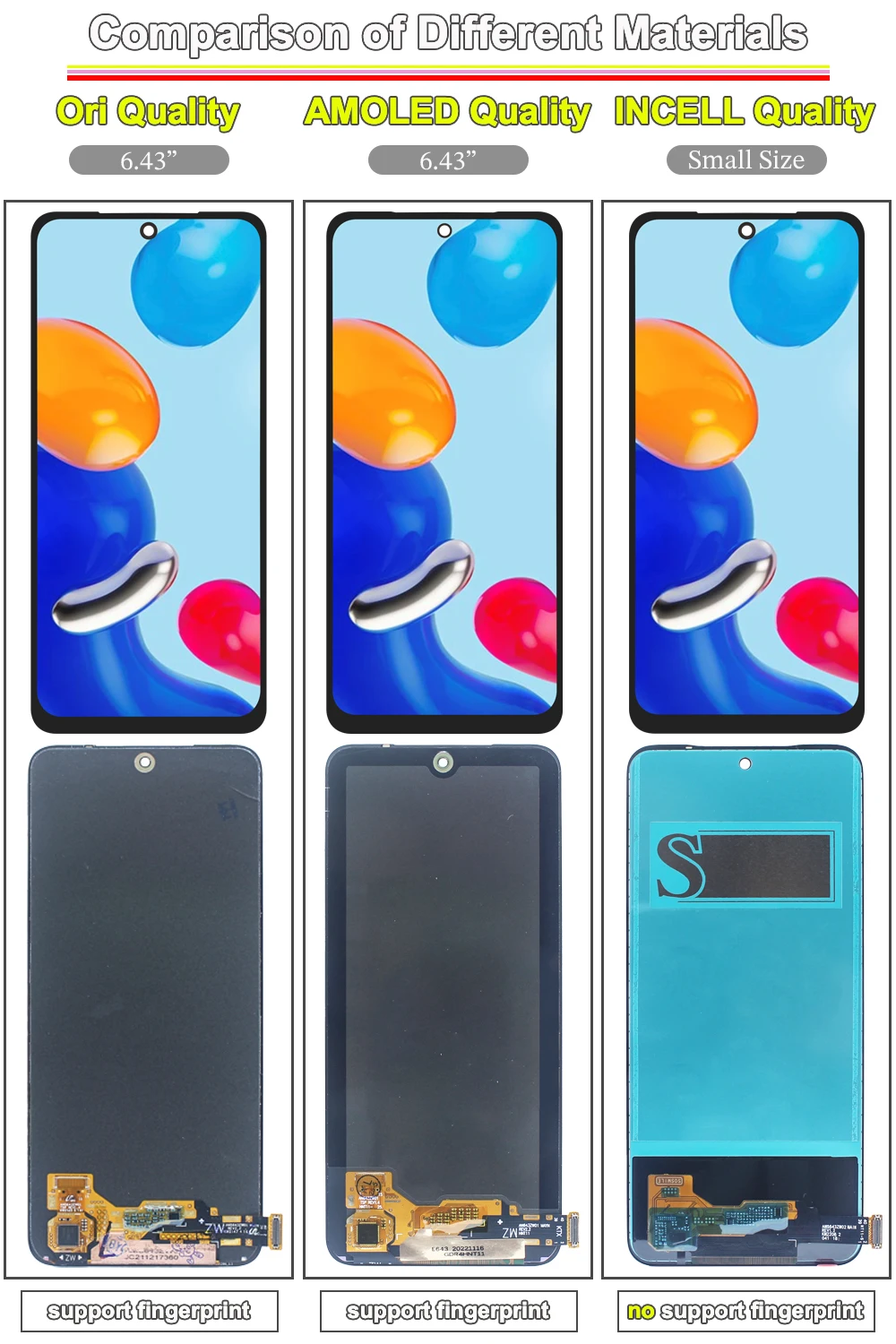 Wyświetlacz AMOLED LCD do Redmi Note 11 4G, ekran dotykowy, digitizer, moduł do telefonu Redmi Note 11 4G, numery części 2201117TY 2201117TG LCD — zdjęcie produktu 3